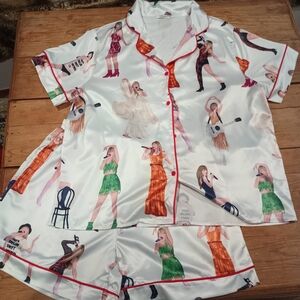 SheShow Taylor Swift Eras Tour Inspired Women's Satiny Pajama Set Bucket Size M